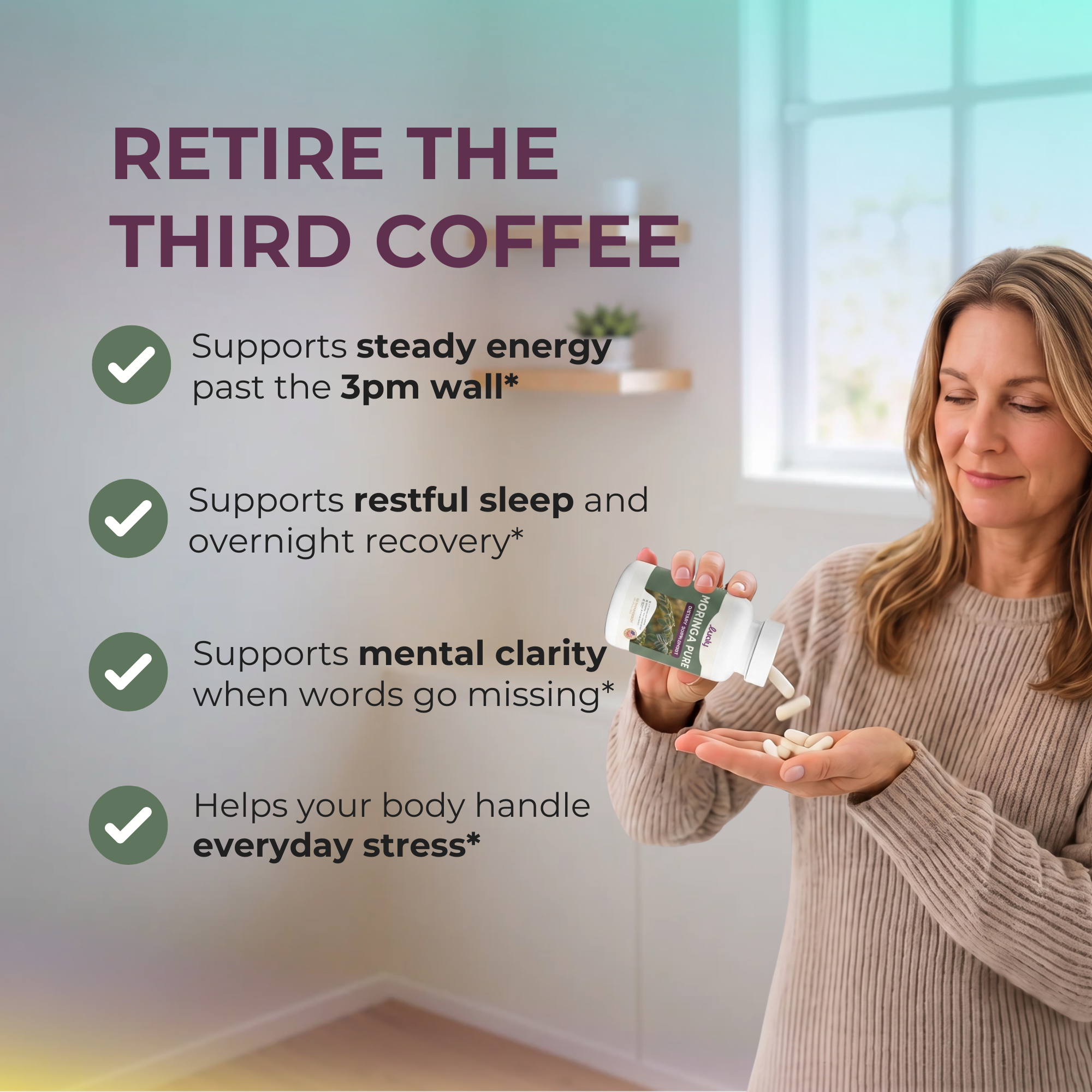 Moringa Oleifera Leaf Capsules for Energy & Focus