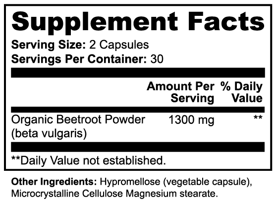 Organic Beetroot Capsules for Blood Flow & Circulation