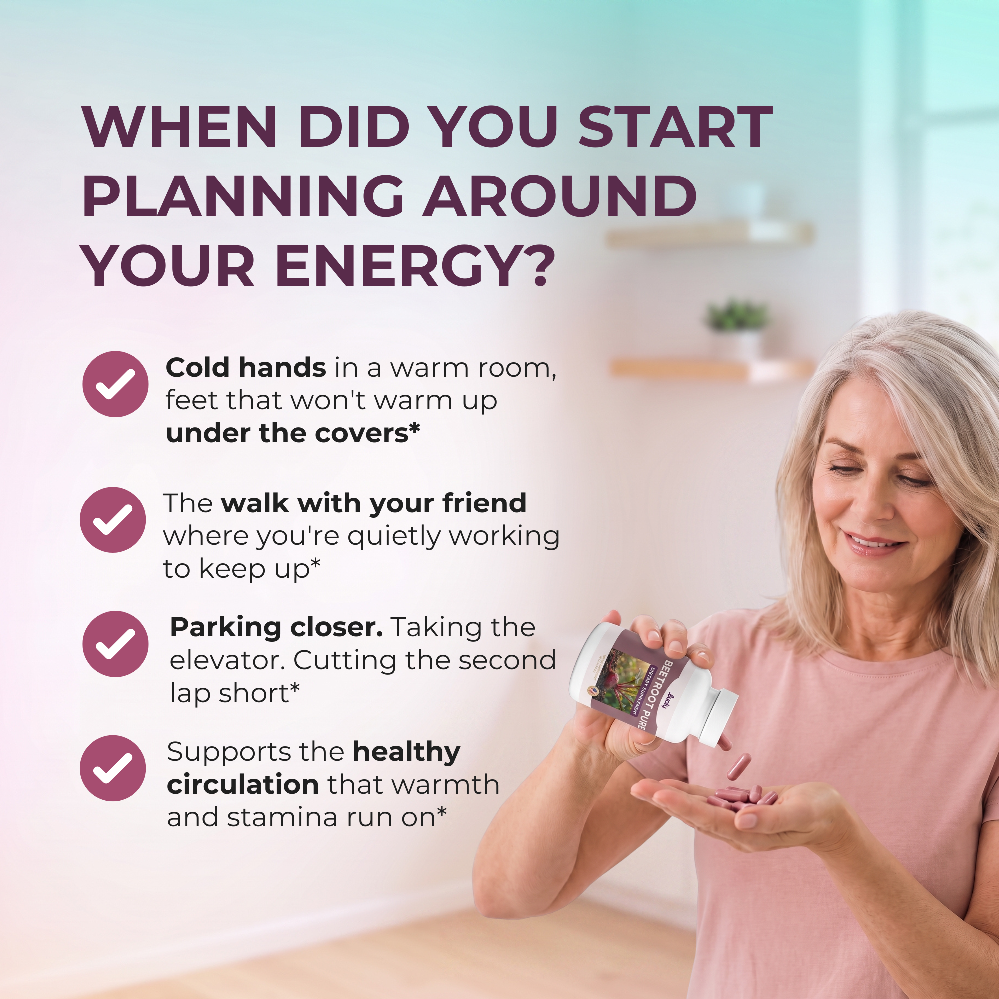 Organic Beetroot Capsules for Blood Flow & Circulation