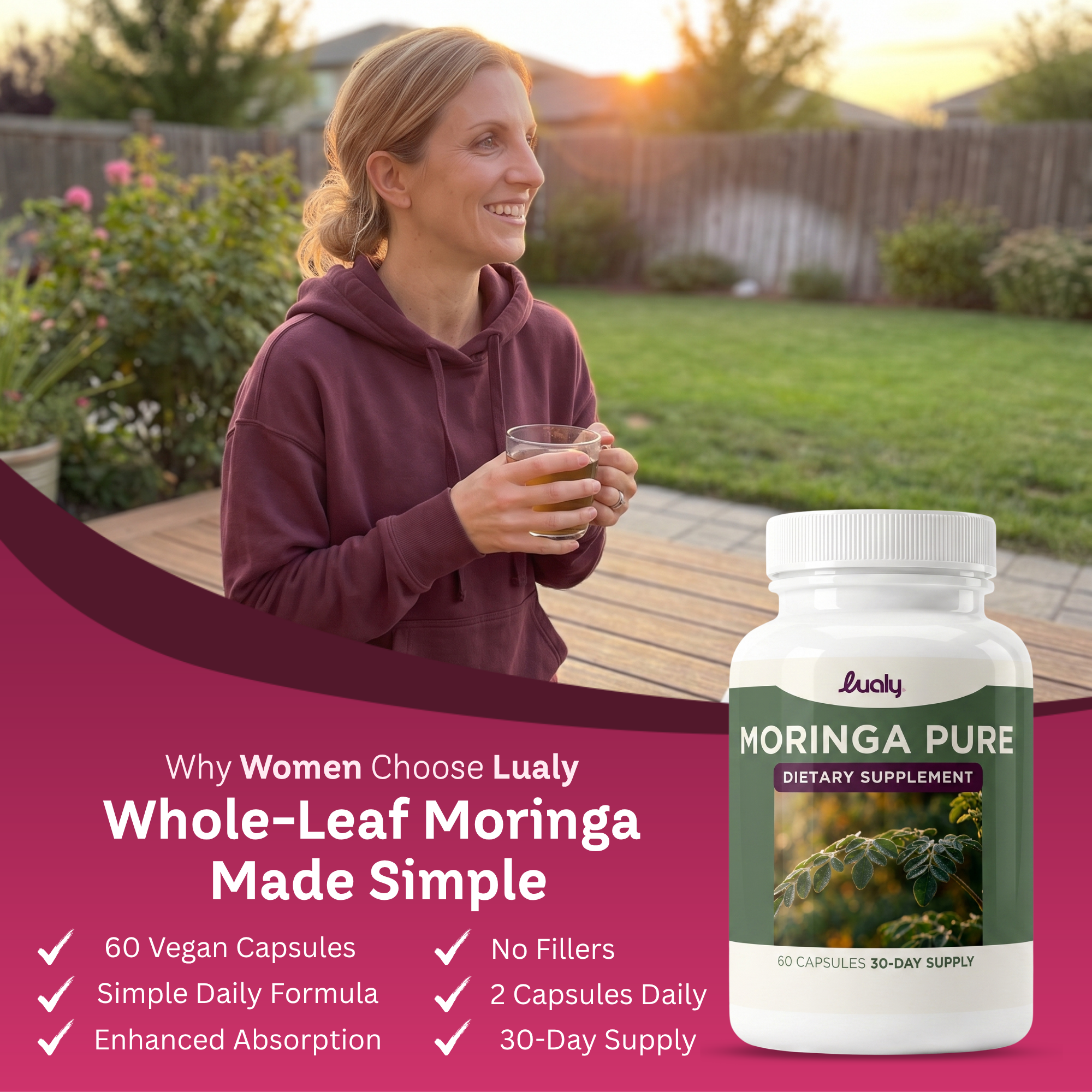 Moringa Oleifera Leaf Capsules for Energy & Focus